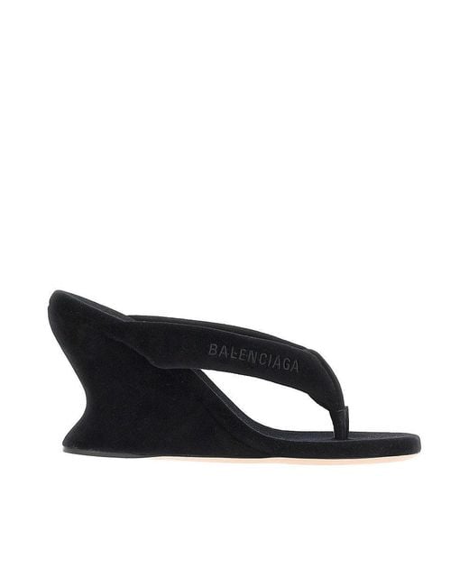 Balenciaga Blue 'Gaeta' Wedge Thong Sandals