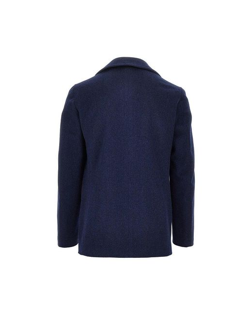 Luigi Bianchi Blue Virgin Wool Cloth Jacket for men