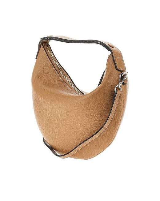 IOEF Brown 'Lula' Grained Leather Bag