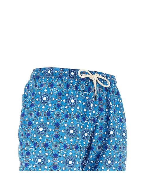 Peninsula Blue 'Rapallo' Printed Swim Shorts for men