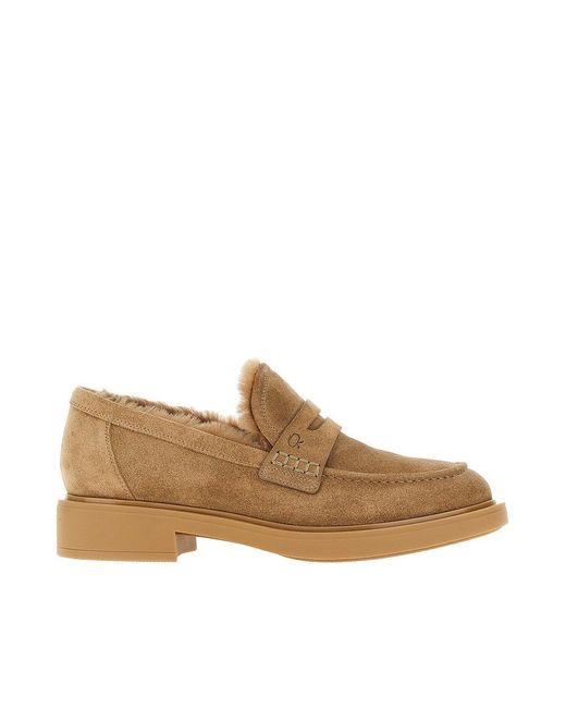 Mocassini 'Harris' Con Interno di Gianvito Rossi in Brown