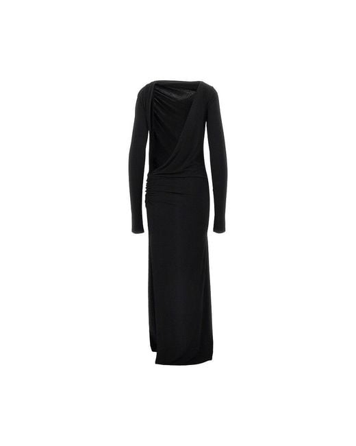 ANDAMANE Black Technical Jersey Long Dress