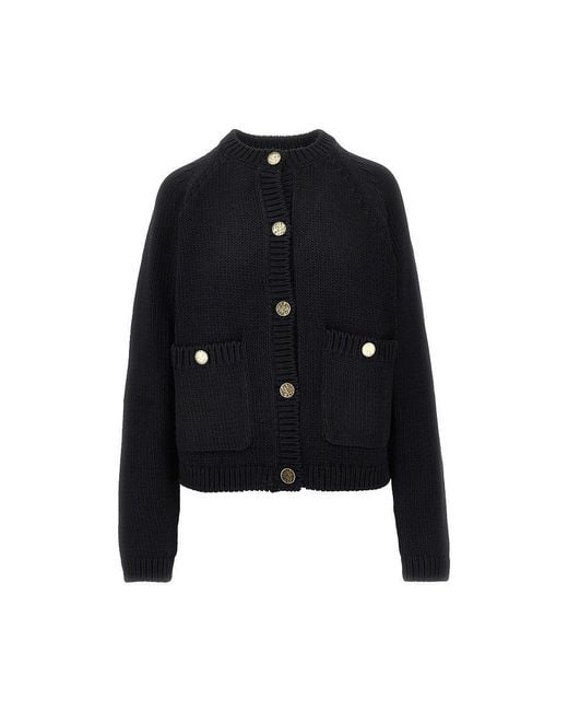 Totême Black Cotton Knitting Cardigan