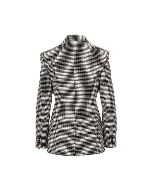 Max Mara Gray Houndstooth Double-Breasted Jacket