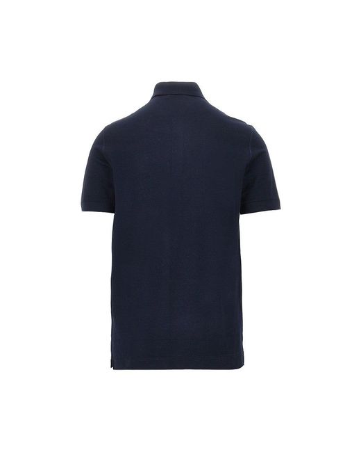 Dolce & Gabbana Blue Piquet Polo Shirt With Logo Plate for men