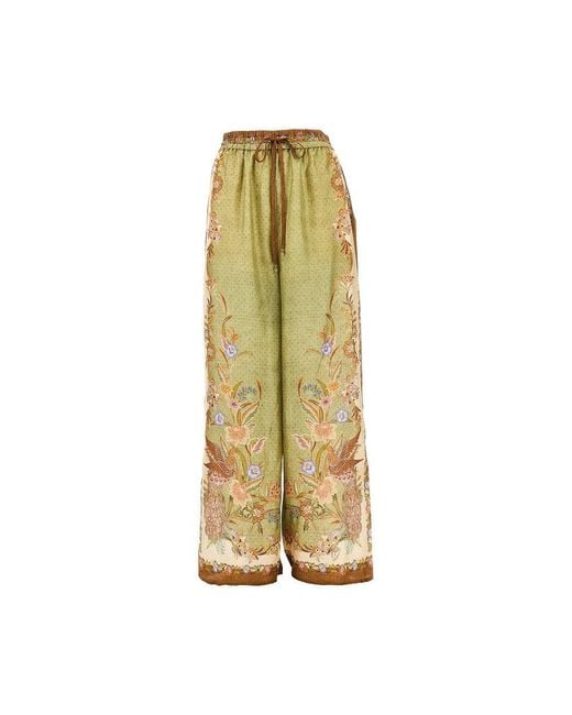 Zimmermann Metallic 'Indra' Silk Pants