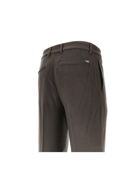 Emporio Armani Gray Wool And Cashmere-Blend Chino Pants for men