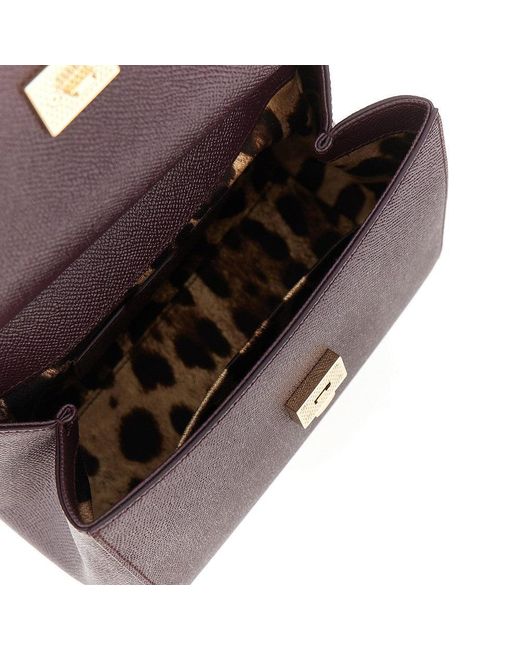Dolce & Gabbana Purple Dauphine Leather Medium 'Sicily' Bag