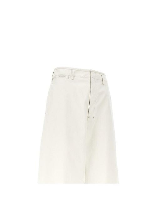 Lemaire White Cotton Twill Large Chino Pants