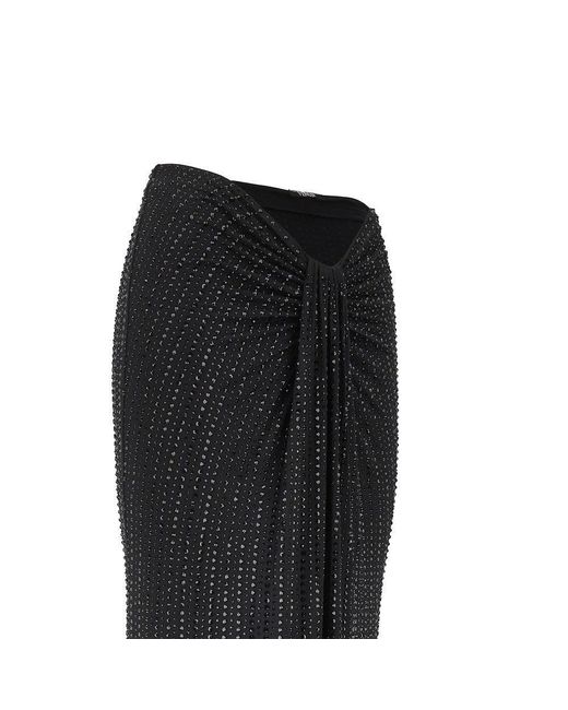VENUJA Black Crystal-Embellished Jersey Maxi Skirt
