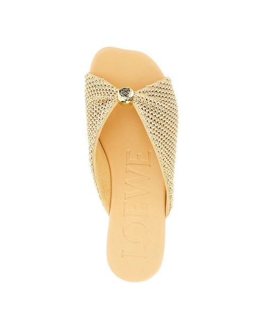 Loewe Natural 'Pebble Soft' Raffia-Effect Slides