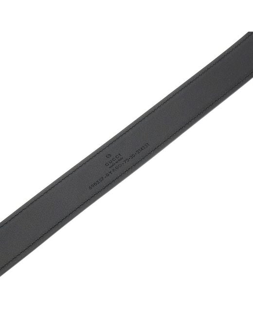 Gucci Black Interlocking Gg Buckle Leather Belt