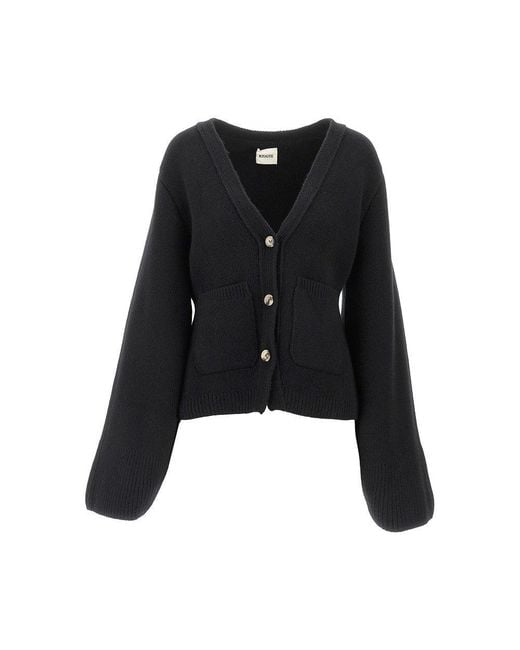 Khaite Black 'Scarlet' Cashmere Cardigan