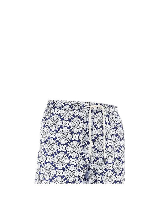 Peninsula Blue 'Casuzze' Printed Swim Shorts for men