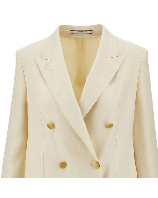 Tagliatore Natural 'Jasmine' Double-Breasted Linen Jacket