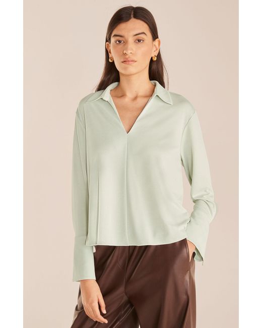 Rebecca Taylor Suede Sandwashed Collared Shirt Lyst 