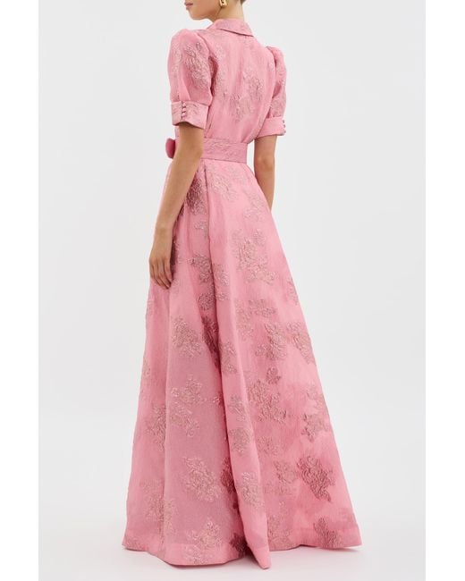 Rebecca Vallance Pink Annette Button Gown