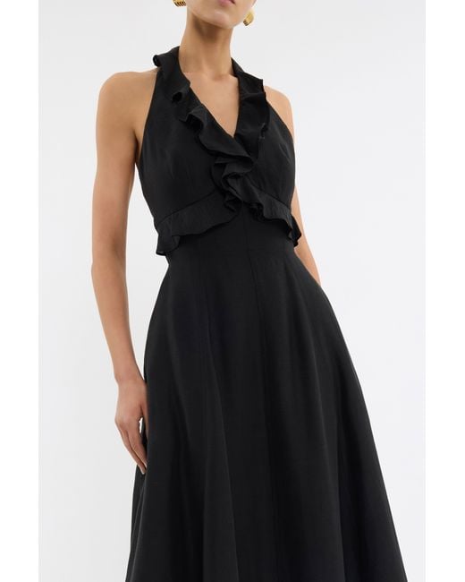 Rebecca Vallance Black Sable Midi Dress