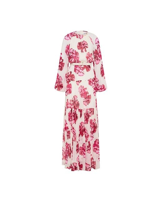 Rebecca Vallance Pink Damask Rose Maxi Dress