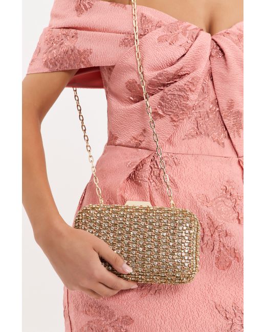 Rebecca Vallance White Embellished Square Clutch