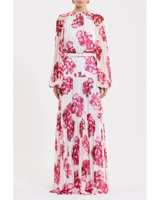 Rebecca Vallance Pink Damask Rose Maxi Dress