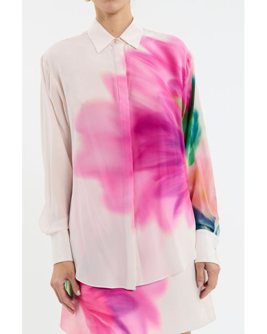 Rebecca Vallance Pink Dahlia Blossom Blouse