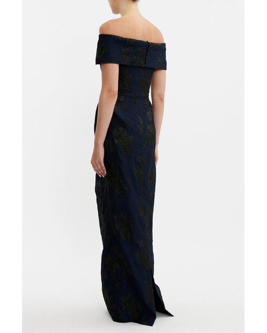 Rebecca Vallance Blue Antoinette Off Shoulder Gown