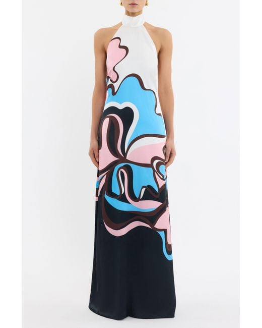 Rebecca Vallance White Barbados Breeze Halter Maxi Dress