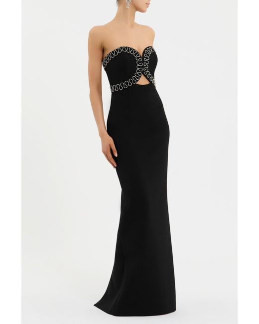Rebecca Vallance Black Nyx Strapless Gown