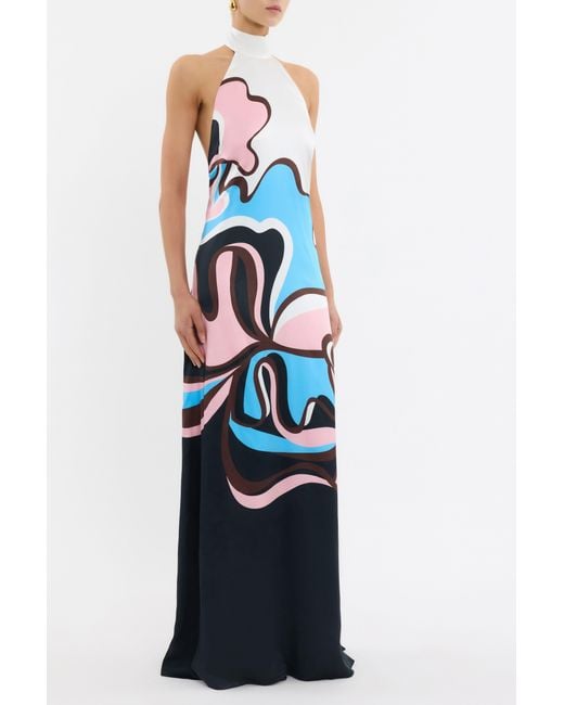 Rebecca Vallance White Barbados Breeze Halter Maxi Dress