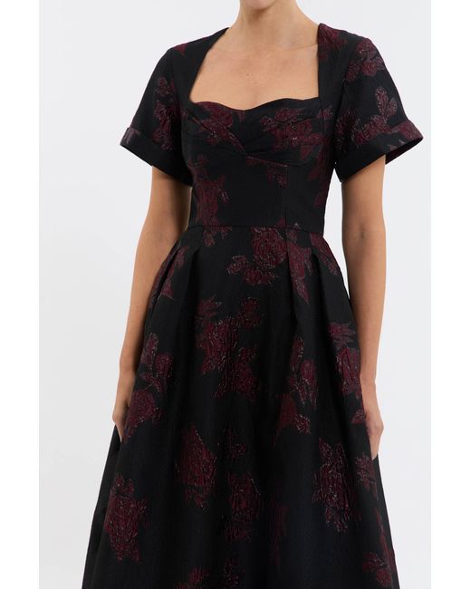 Rebecca Vallance Black Florentina Midi Dress