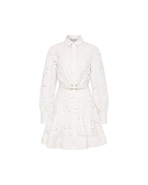 Rebecca Vallance White Artesan Long Sleeve Mini Dress