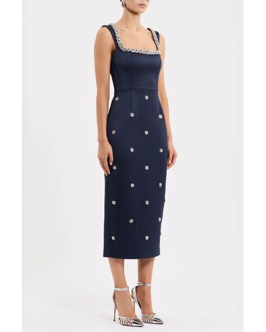 Rebecca Vallance Blue Ayla Midi Dress