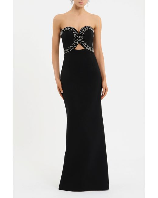 Rebecca Vallance Black Nyx Strapless Gown
