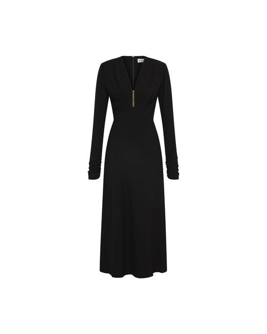 Rebecca Vallance Black Tallon Long Sleeve Midi Dress