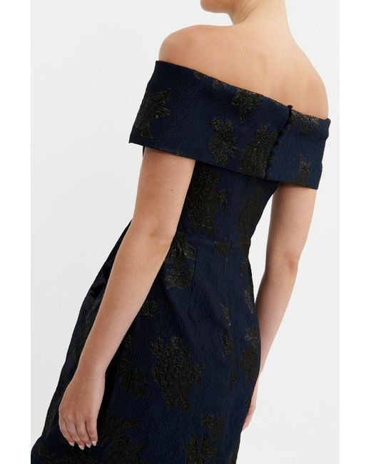 Rebecca Vallance Blue Antoinette Off Shoulder Gown