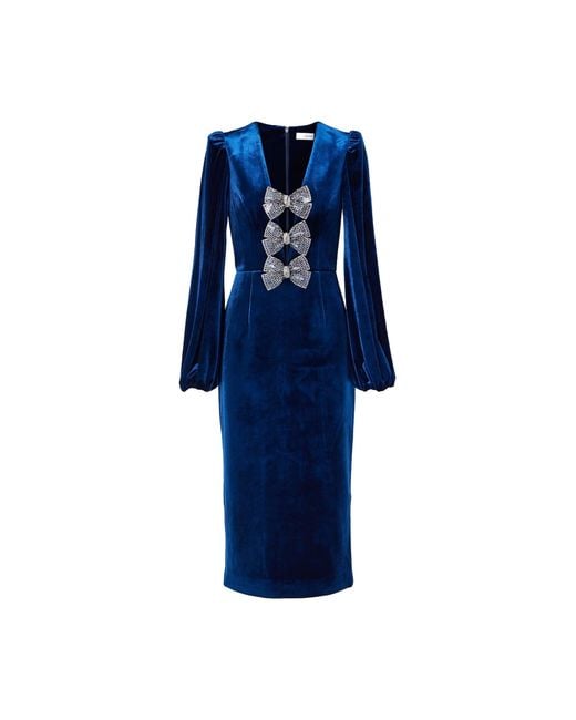 Rebecca Vallance Blue Vivicia Midi Dress