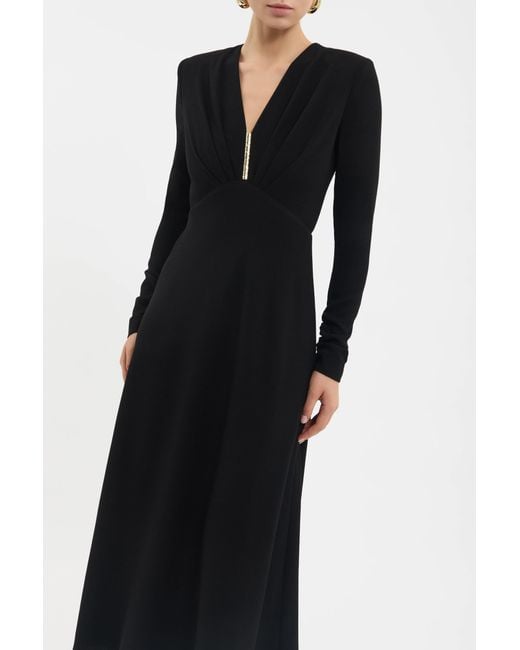 Rebecca Vallance Black Tallon Long Sleeve Midi Dress
