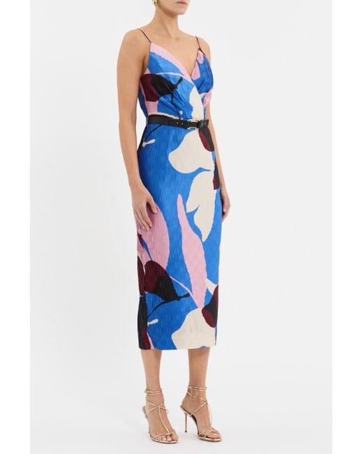 Rebecca Vallance Blue Mika Midi Dress