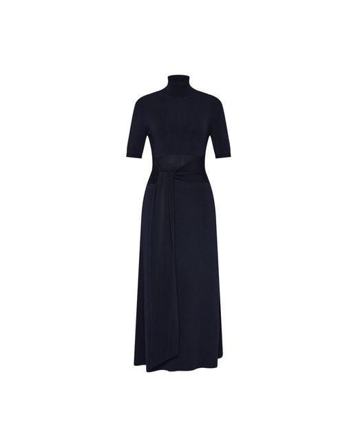 Rebecca Vallance Blue Naila Knit Midi Dress