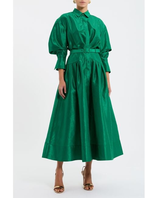 Rebecca Vallance Green Maple Shirt Midi Dress