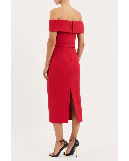 Rebecca Vallance Red Precious Midi Dress