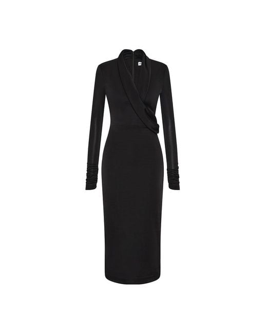 Rebecca Vallance Black Erin Long Sleeve Midi Dress