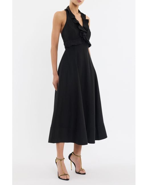 Rebecca Vallance Black Sable Midi Dress