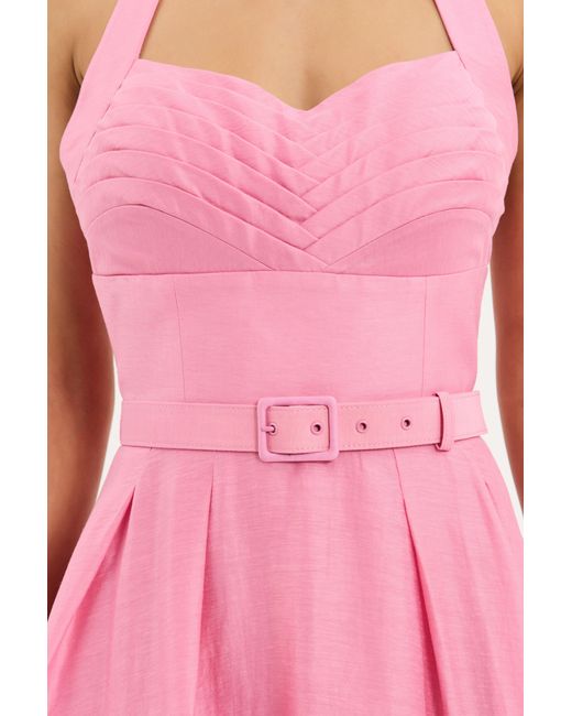 Rebecca Vallance Pink Petalite Halter Mini Dress
