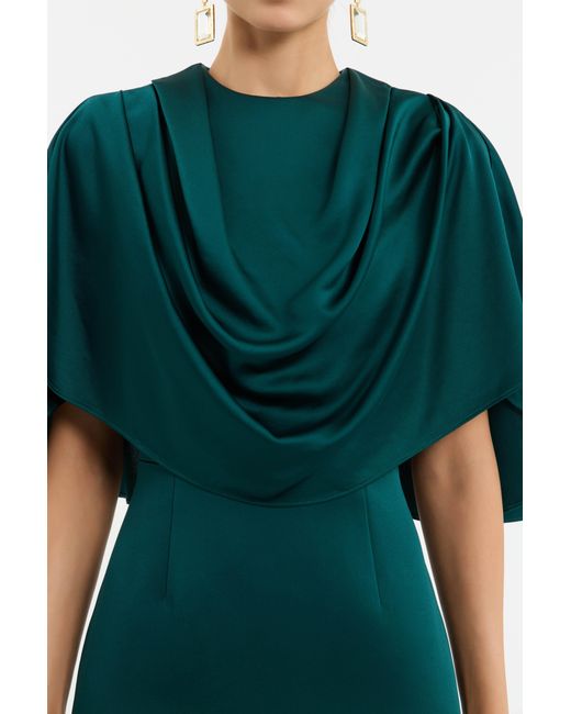 Rebecca Vallance Green Ellerie Cape Gown