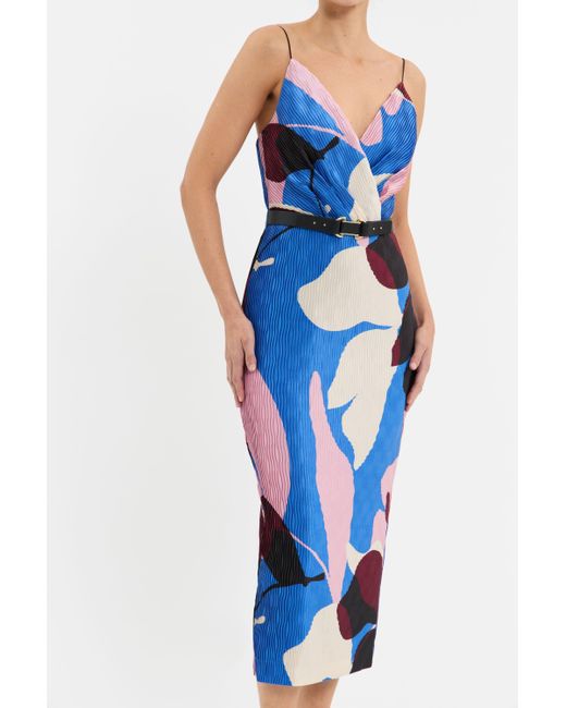 Rebecca Vallance Blue Mika Midi Dress