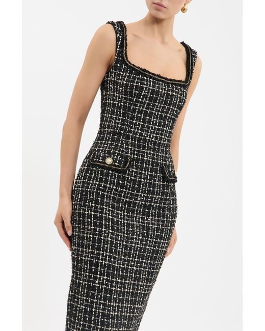 Rebecca Vallance Black Meringue Midi Dress
