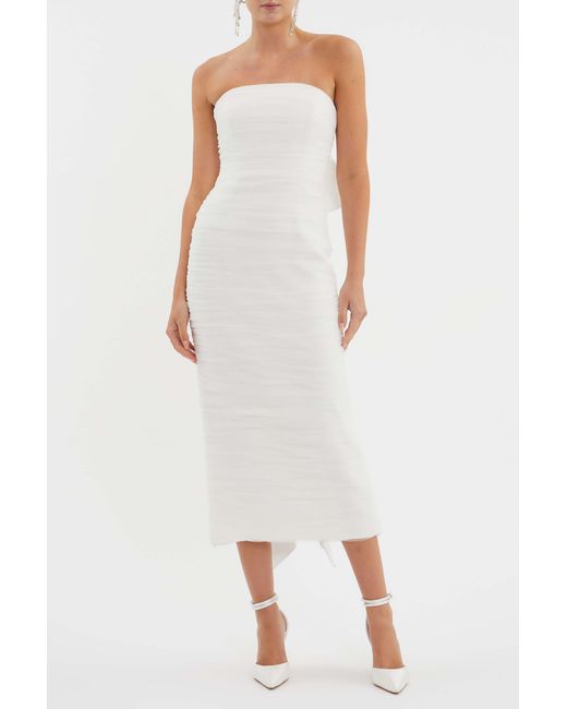 Rebecca Vallance White Lily Midi Dress
