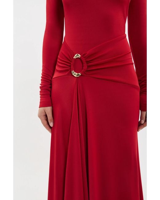 Rebecca Vallance Red Kiana Long Sleeve Maxi Dress